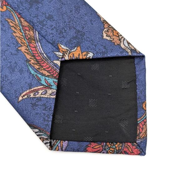 Vintage London Fog Mens Tie Paisley Floral Jewel Tones Ornate 1980s Made in USA - Picture 5 of 9